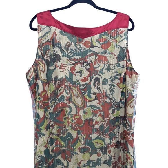 Alain Weiz Silk Frock Dress Metallic Maxi Sleeveless Shift Ruffled Flounce MuMu - Picture 6 of 13